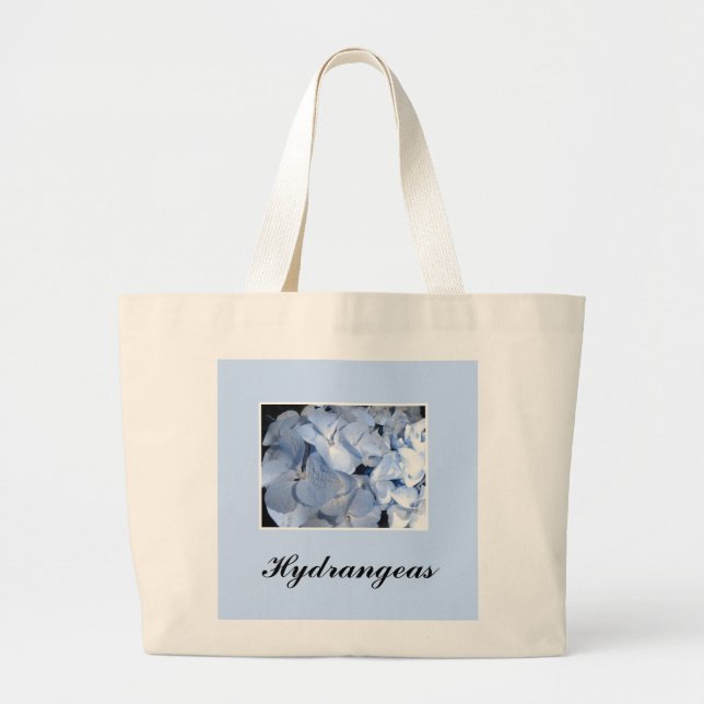 Bolsa Tote Grande Baby Blue Hydrangeas (Frente)