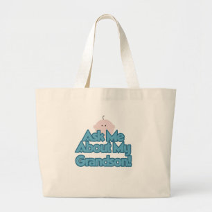 Bolsa Tote Grande Baby Boy pergunta sobre meus Camisetas e presentes