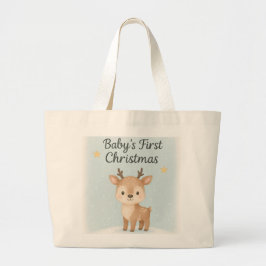 Bolsa Tote Grande Baby first christmas reindeer cute festive outing 