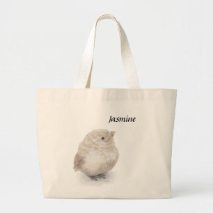 Bolsa Tote Grande Baby Sparrow Digital Watercolor