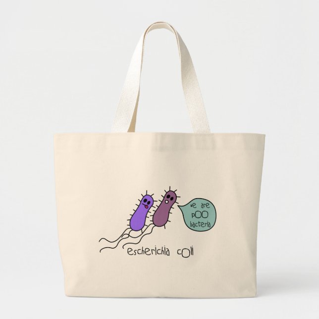 Bolsa Tote Grande Bactérias de Poo (Frente)