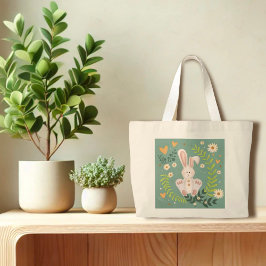 Bolsa Tote Grande Bag de Tote de Inspirividade Floral de Coelho da P