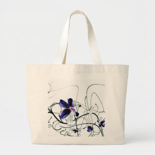 Bolsa Tote Grande Bag Flores Azuis