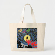 Bag NEGRO DE Tote LACE PERSONALIZADO INICIAL E BOT