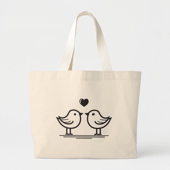 Bolsa Tote Grande Bag Tote Design Simple Cute Conveniente (Frente)