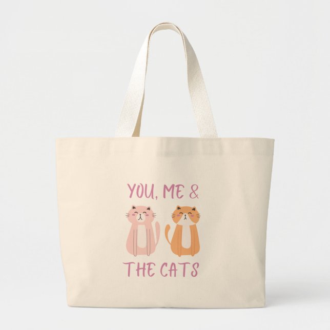 Bolsa Tote Grande Bag Tote Design Simple Cute Conveniente (Frente)