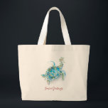 Bolsa Tote Grande Bagas de Tote de Natal Tartaruga do Mar Costeiro<br><div class="desc">Celebrar os feriados com estes bonitos sacos de tota de Natal desenhados usando a única cor aquática tropical da tartaruga-do-mar. A design apresenta as palavras "Seas and Greeting" definidas na tipografia da rodada. Use os campos modelo para adicionar seu texto personalizado. Compre www.zazzle.com/dotellabelle para ver a coleção inteira e mais...</div>