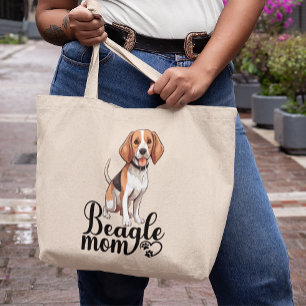 Bolsa Tote Grande Bagle Bonita Mãe Dando Um Cartoon Engraçado Puppy 