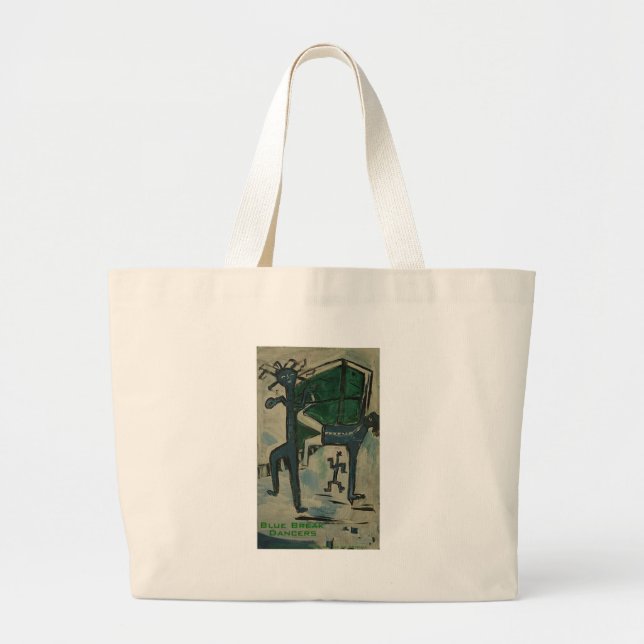 Bolsa Tote Grande bailarinos de break azuis (Frente)