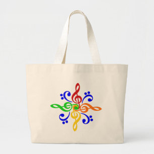 Bolsa Tote Grande Baixo & design do Clef de triplo