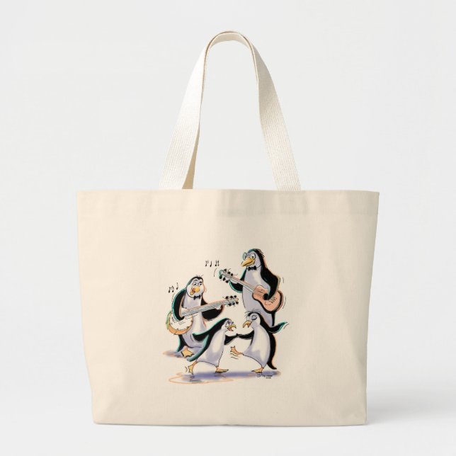 Bolsa Tote Grande balanço dos pinguins (Frente)