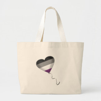 Bolsa Tote Grande Balão assexuado do coração do orgulho