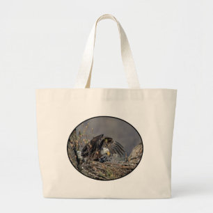 Bolsa Tote Grande Bald Eagle com seu bebê