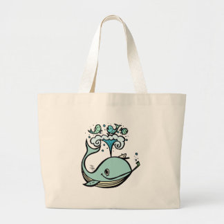 Bolsa Tote Grande Baleia de um capitão! por Tiki tOny