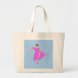 Bolsa Tote Grande Ballerina Dancer Magenta - Vestido Rosa