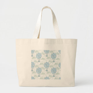 Bolsa Tote Grande Balões de ar quente azul berçário decoração de par