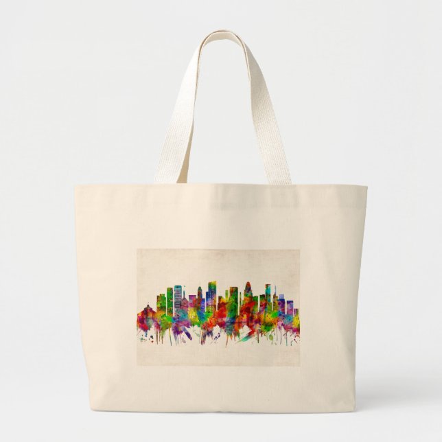 Bolsa Tote Grande Baltimore Maryland Skyline (Frente)