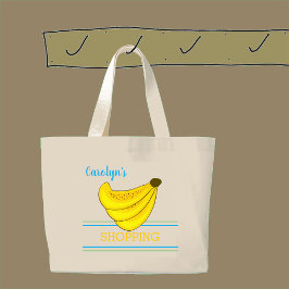 Bolsa Tote Grande Banana, listras, seu nome, comprando