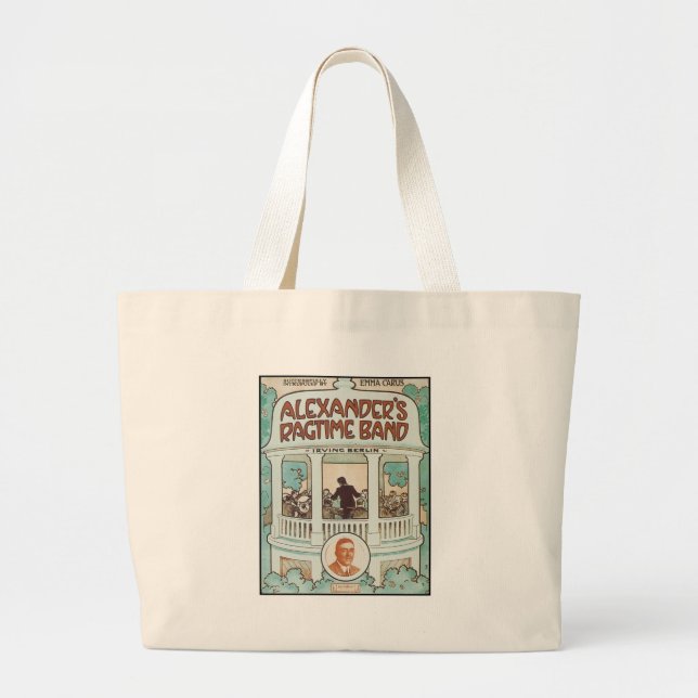 Bolsa Tote Grande Banda Ragtime de Alexandre, Cobrir de Songbook Vin (Frente)