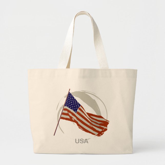 Bolsa Tote Grande bandeira americana (Frente)