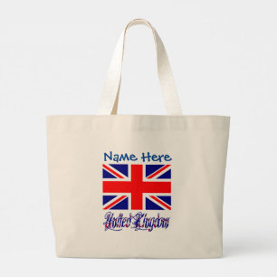 Bolsa Tote Grande Bandeira Britânica do Reino Unido Personalização P