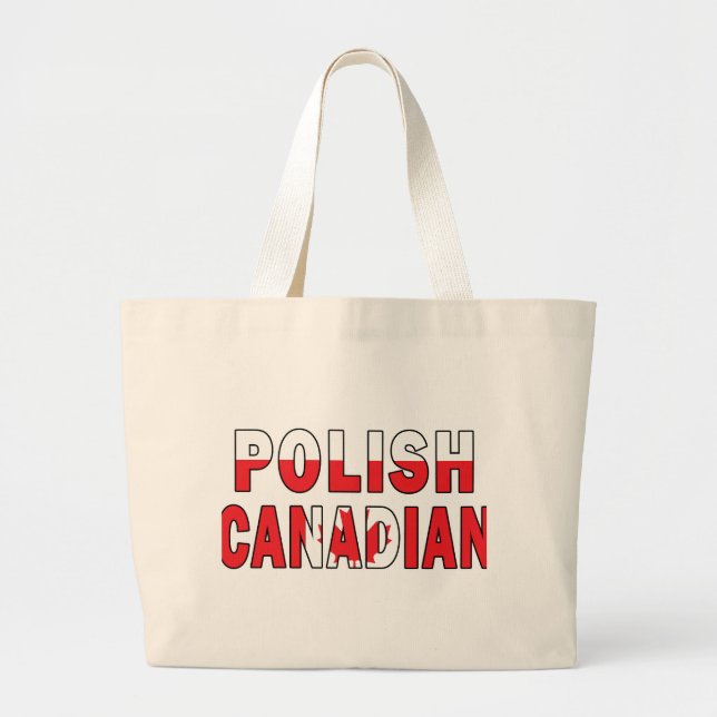 Bolsa Tote Grande Bandeira Canadense Polonesa (Frente)
