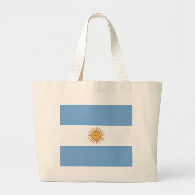 Bolsa Tote Grande Bandeira da Argentina (Frente)