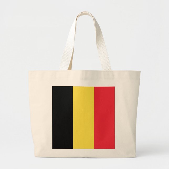 Bolsa Tote Grande Bandeira da Bélgica (Frente)