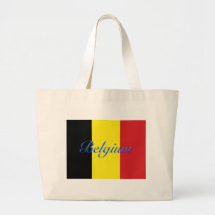 Bolsa Tote Grande Bandeira da Bélgica