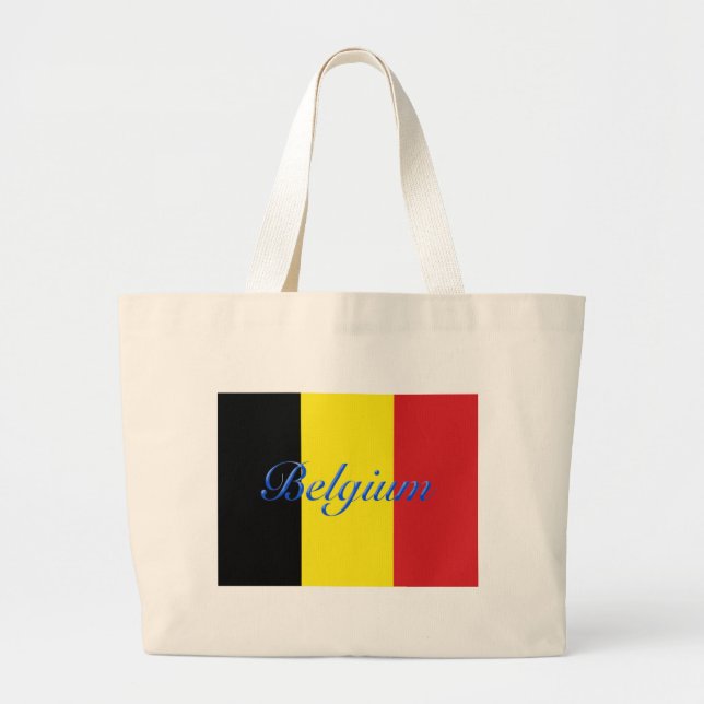 Bolsa Tote Grande Bandeira da Bélgica (Frente)