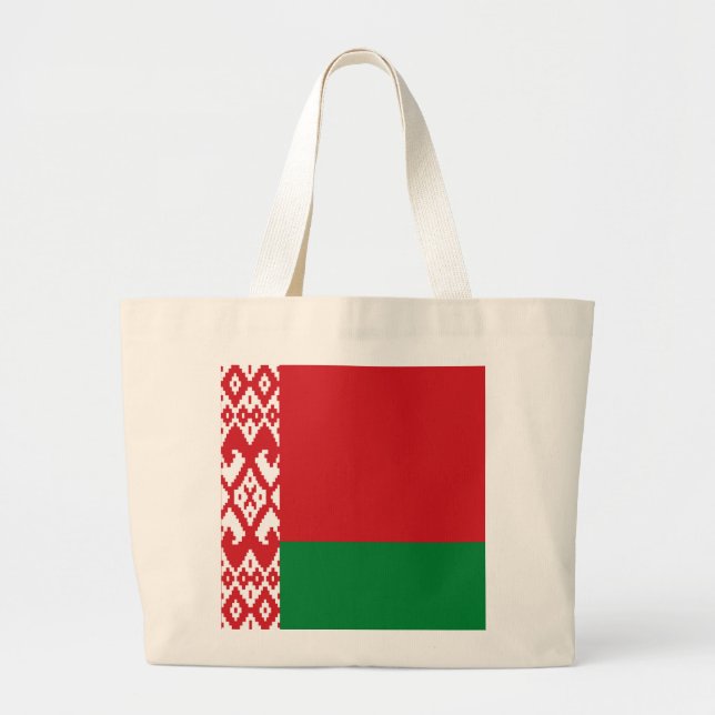 Bolsa Tote Grande Bandeira da Bielorrússia (Frente)
