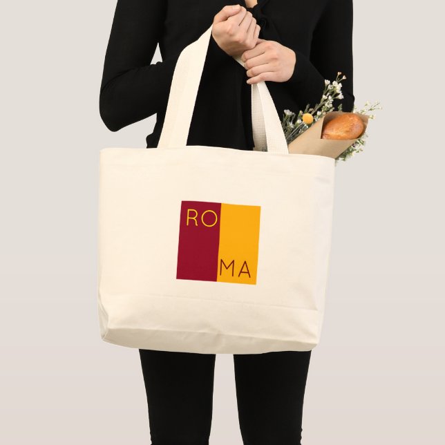 Bolsa Tote Grande Bandeira da cidade de Roma, Itália (Frente (produto))