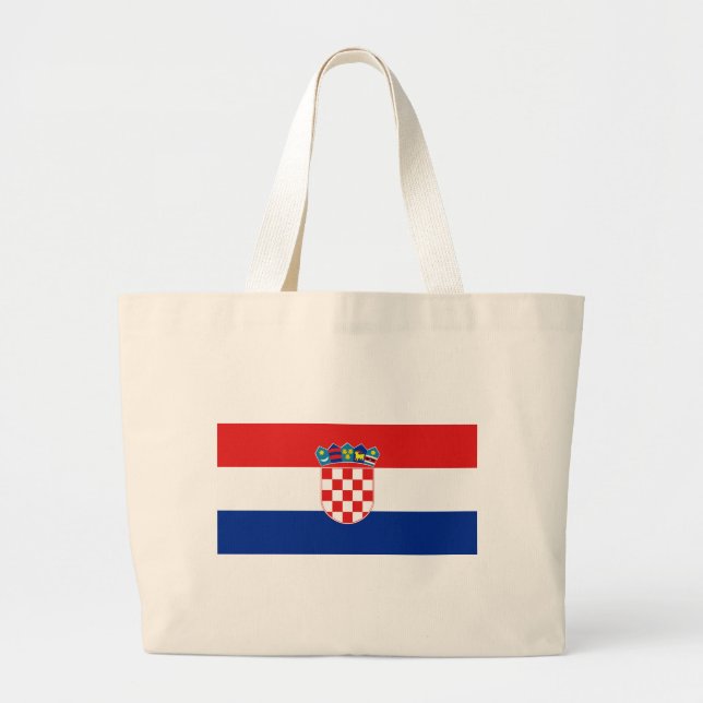 Bolsa Tote Grande Bandeira da Croácia (Frente)