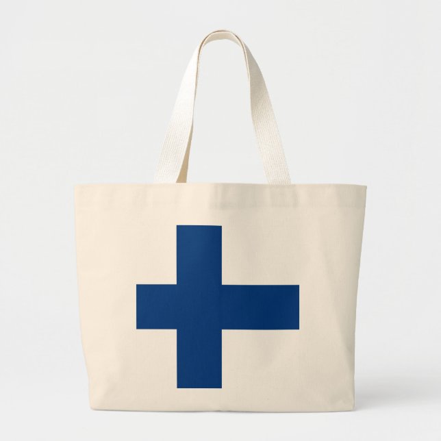 Bolsa Tote Grande Bandeira da Finlândia (Frente)
