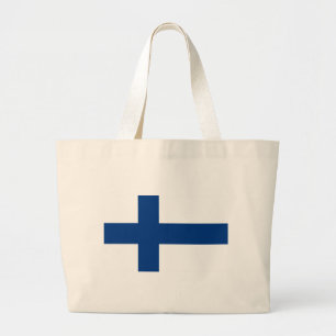 Bolsa Tote Grande Bandeira da Finlândia - Suomen lippu - Finlandês