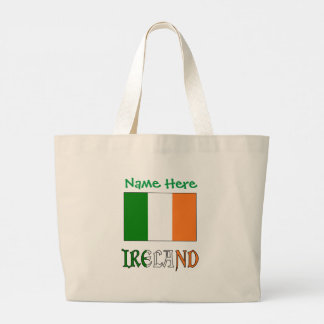 Bolsa Tote Grande Bandeira da Irlanda Personalizada Patrimônio