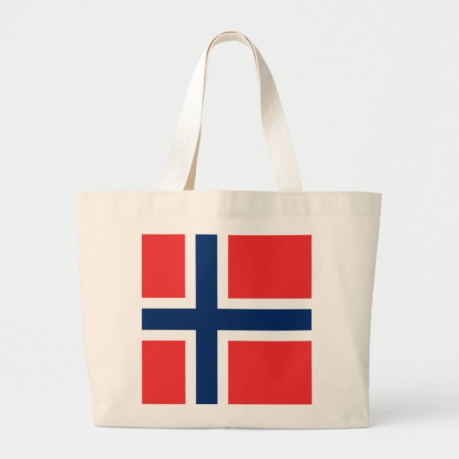Bolsa Tote Grande Bandeira da Noruega (Frente)