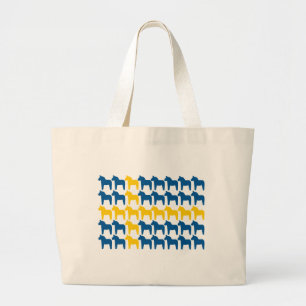 Bolsa Tote Grande Bandeira da suecia do cavalo de Dala