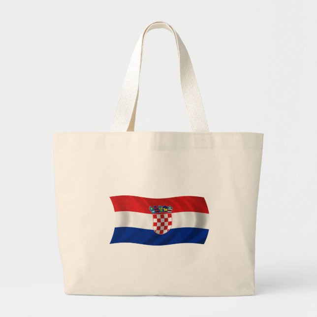 Bolsa Tote Grande Bandeira de Croatia (Frente)
