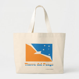 Bolsa Tote Grande Bandeira de Terra do Fogo com nome