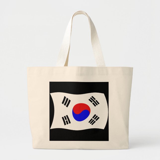 Bolsa Tote Grande Bandeira de Tote da Coreia do Sul (Frente)
