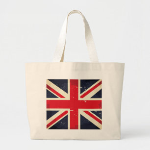 Bolsa Tote Grande Bandeira de Union Jack do vintage
