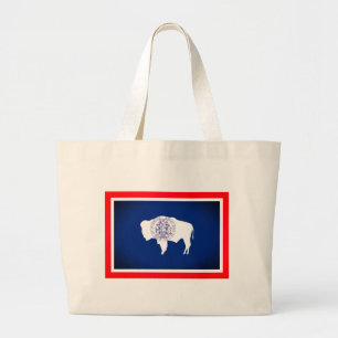 Bolsa Tote Grande Bandeira de Wyoming