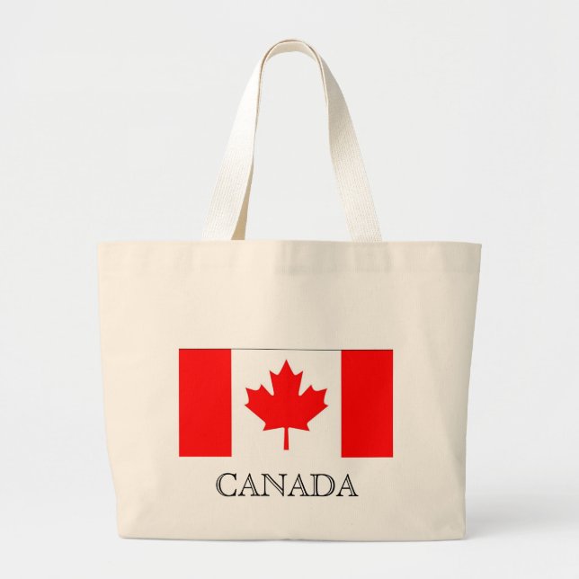 Bolsa Tote Grande Bandeira do Canadá (Frente)