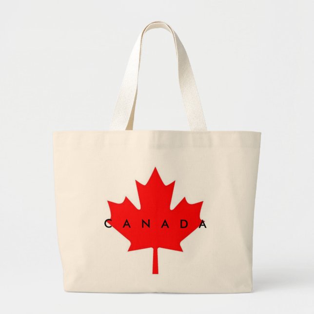 Bolsa Tote Grande Bandeira do Canadá (Frente)