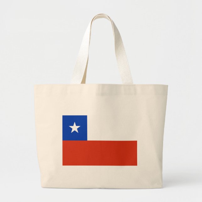 Bolsa Tote Grande Bandeira do Chile (Frente)