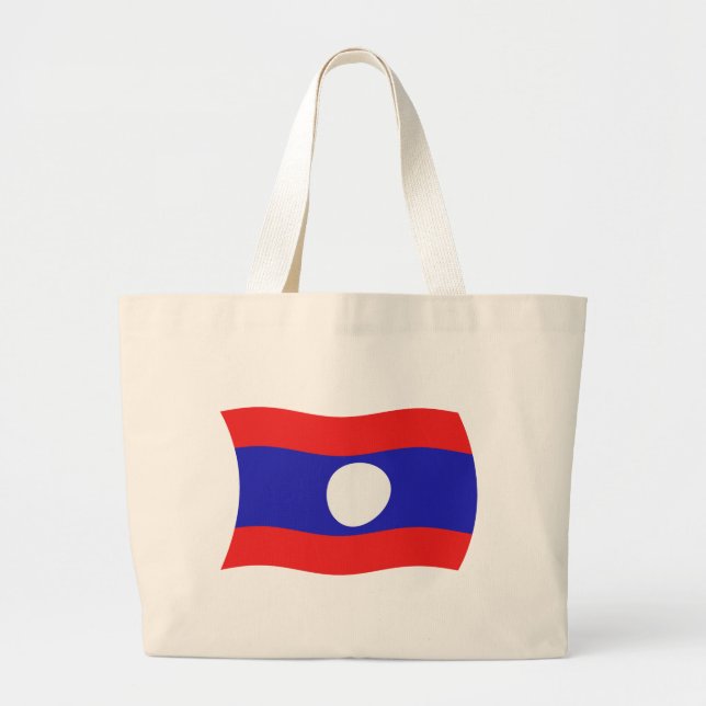 Bolsa Tote Grande Bandeira do Laos (Frente)
