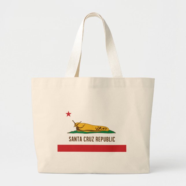 Bolsa Tote Grande Bandeira do Slug da banana da república de Santa (Frente)