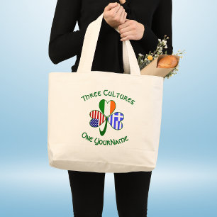 Bolsa Tote Grande Bandeira do Trevo Grego