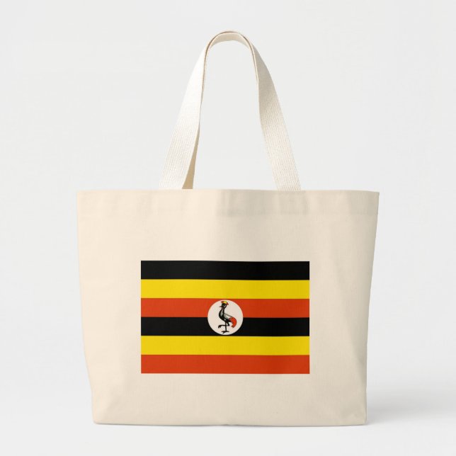 Bolsa Tote Grande Bandeira do Uganda (Frente)